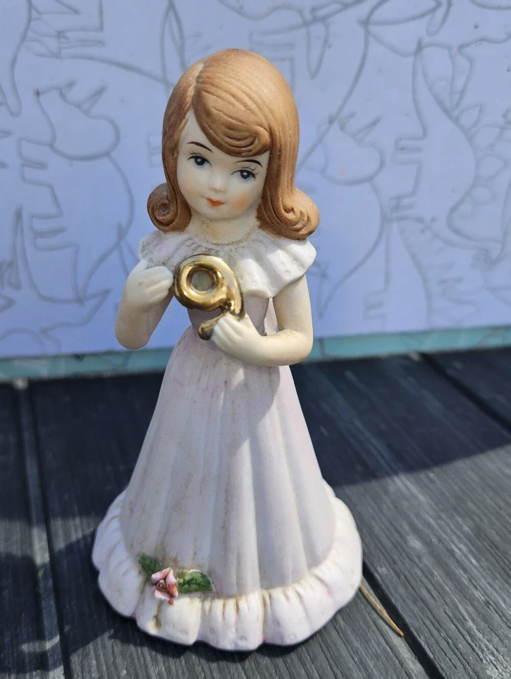 Vintage‎ 1982 Enesco Growing Up Birthday Girls Figurine Age #9 Brunette